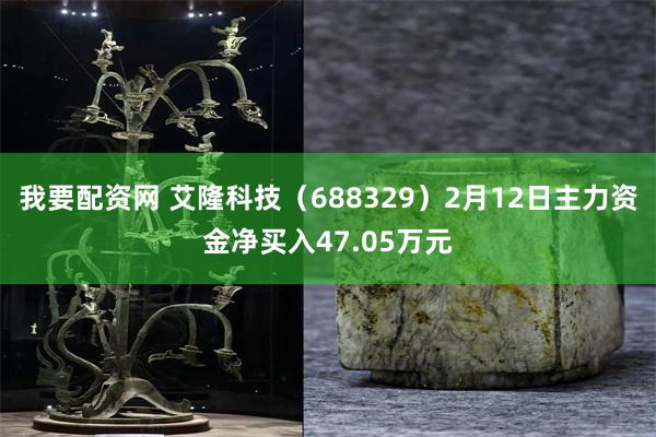 我要配资网 艾隆科技（688329）2月12日主力资金净买入47.05万元