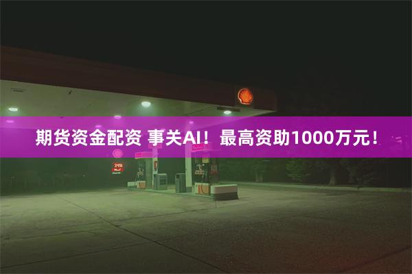 期货资金配资 事关AI！最高资助1000万元！