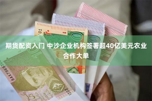 期货配资入门 中沙企业机构签署超40亿美元农业合作大单